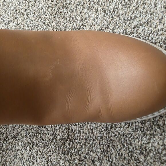 Report Boots Size 9.5 Stacked Heel Ankle Booties Light Brown Faux Leather - Picture 11 of 12